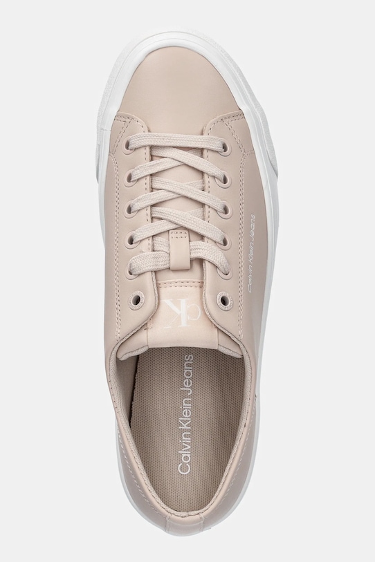Кроссовки Calvin Klein Jeans VULC FLATFORM LOW MG LTH бежевый YW0YW01771