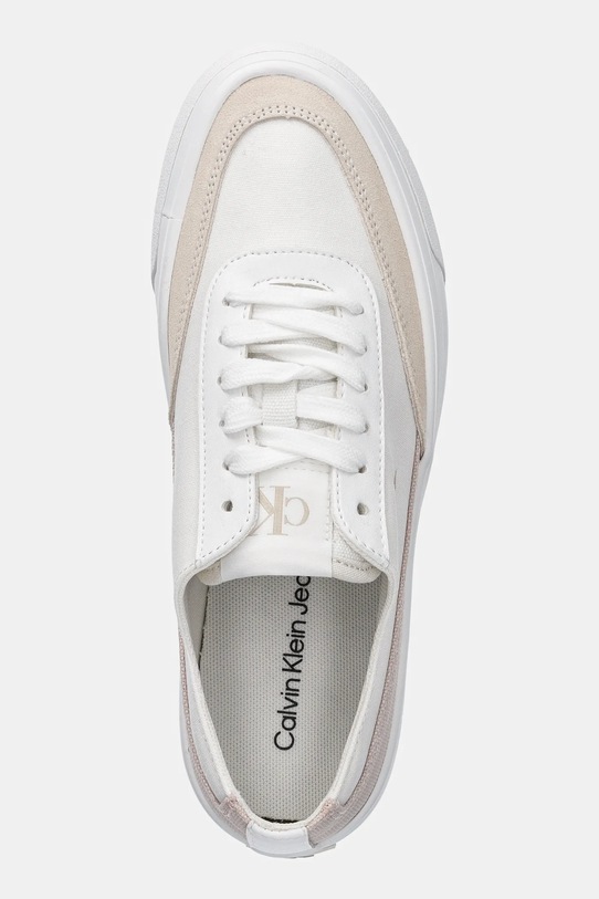 Calvin Klein Jeans teniși VULC FLATFORM LOW CV MIX MG alb YW0YW01770