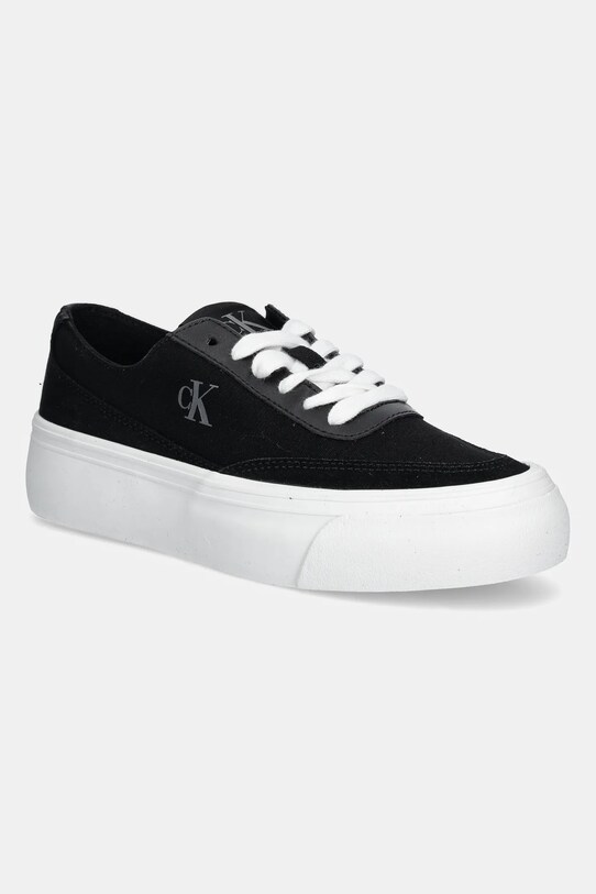 Calvin Klein Jeans teniși VULC FLATFORM LOW CV MIX MG platformă negru YW0YW01770