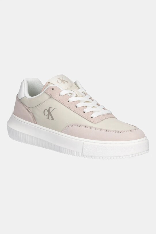 Tenisky Calvin Klein Jeans CHUNKY CUPSOLE LOW MIX IN semišová koža béžová YW0YW01768