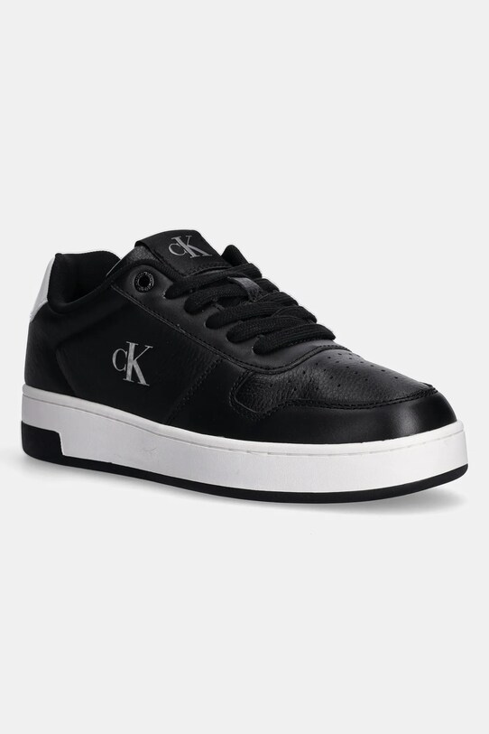 Sneakers boty Calvin Klein Jeans BASKET CUPSOLE LOW MG přírodní kůže černá YW0YW01765