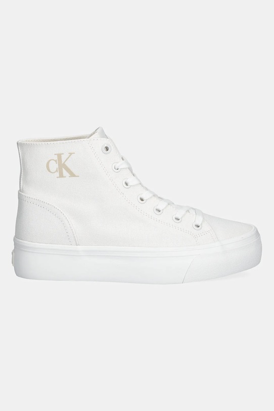 Calvin Klein Jeans trampki VULC FLATFORM MID CV MG YW0YW01764 biały SS25