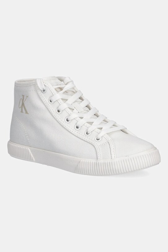 Tenisky Calvin Klein Jeans ESS VULC MID CV MG WN plochá biela YW0YW01761