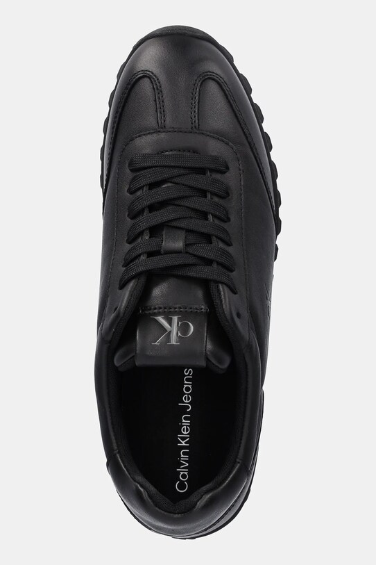 Calvin Klein Jeans bőr sportcipő LOW PROFILE RUNNER fekete YW0YW01751