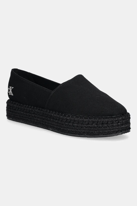 Εσπαντρίγιες Calvin Klein Jeans FLATFORM ESPADRILLE MG/HDW ίσια πλατφόρμα μαύρο YW0YW01737