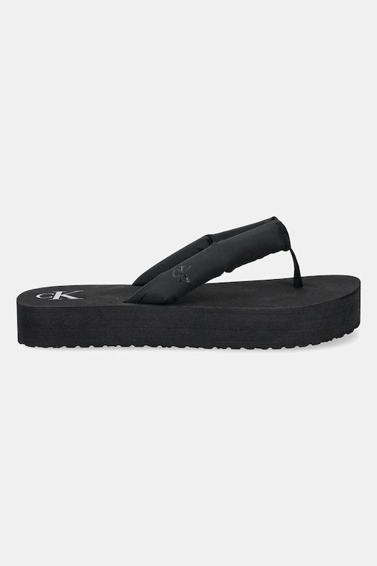 Σαγιονάρες Calvin Klein Jeans BEACH SANDAL FLATFORM TTXR SATIN YW0YW01723 μαύρο SS25
