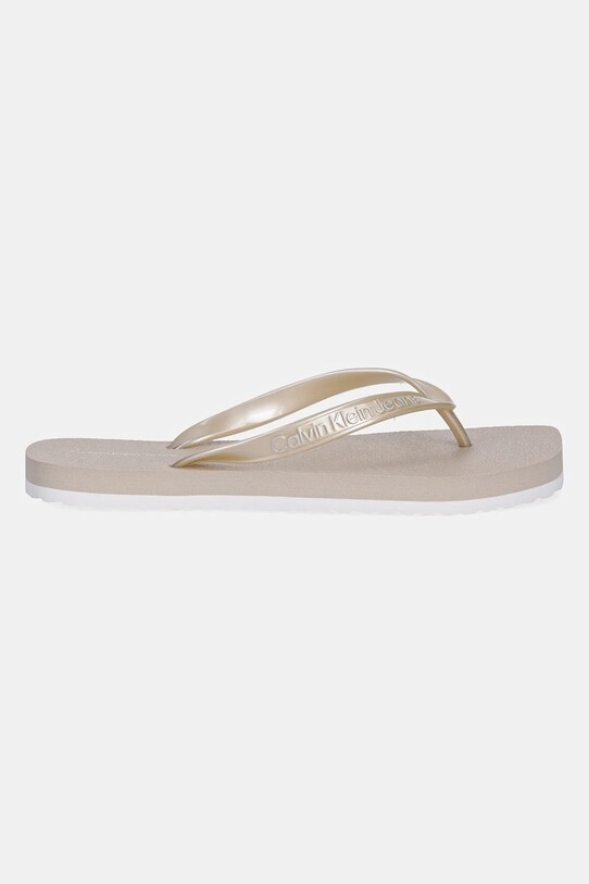 Šľapky Calvin Klein Jeans THONG+ TPU METALLIC YW0YW01720 béžová SS25