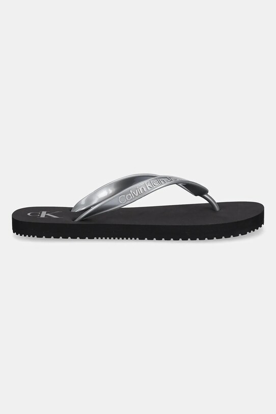 Žabky Calvin Klein Jeans BEACH SANDAL MONOLOGO TPU YW0YW01719 stříbrná SS25
