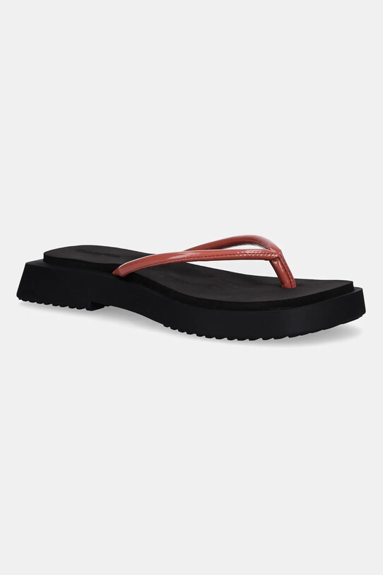Šľapky Calvin Klein Jeans SQ LOW WEDGE SANDAL STITCH platforma ružová YW0YW01716