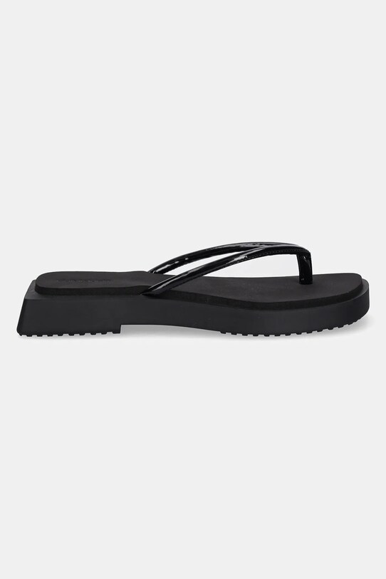 Calvin Klein Jeans papuci SQ LOW WEDGE SANDAL STITCH YW0YW01716 negru SS25