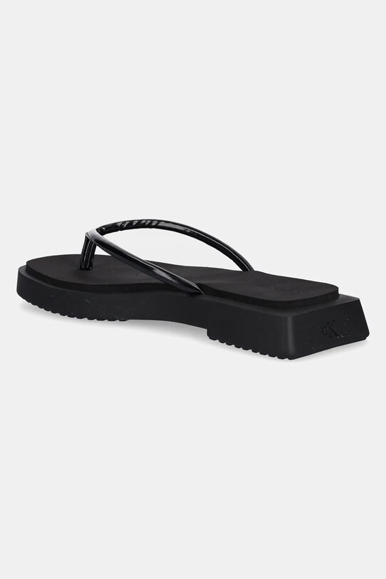 Încălțăminte Calvin Klein Jeans papuci SQ LOW WEDGE SANDAL STITCH YW0YW01716 negru