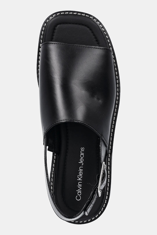Σανδάλια Calvin Klein Jeans SQ MOLDED SANDAL SLING MG LTH μαύρο YW0YW01711