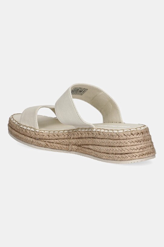 Boty Pantofle Calvin Klein Jeans SPORTY ROPE MG LTH WEBBING YW0YW01704 béžová