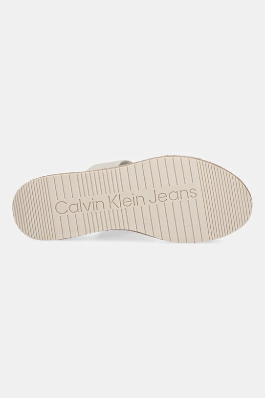 Pantofle Calvin Klein Jeans SPORTY ROPE MG LTH WEBBING YW0YW01704 béžová