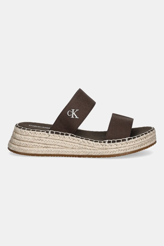 Calvin Klein Jeans papuci SPORTY ROPE MG LTH WEBBING YW0YW01704 maro SS25