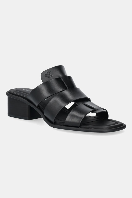 Natikače Calvin Klein Jeans HEEL SQUARE MG LTH sintetički crna YW0YW01702
