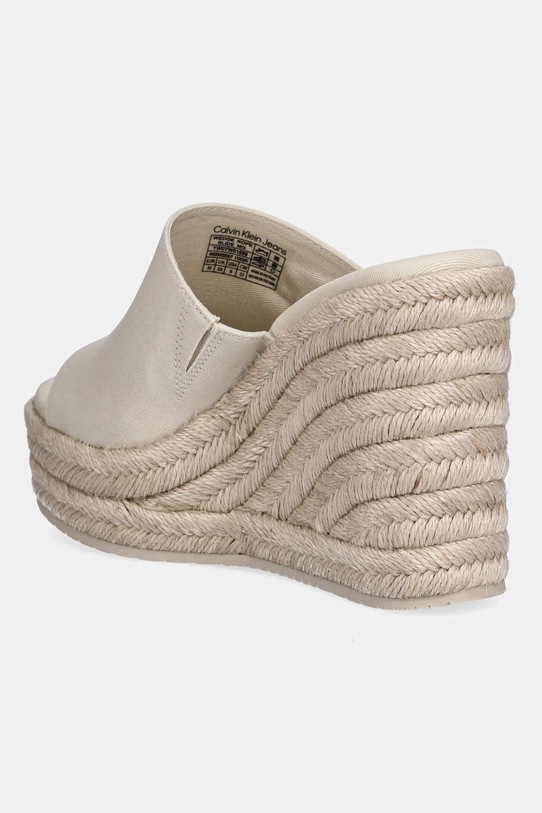 Obuwie Calvin Klein Jeans klapki WEDGE ROPE SLIDE MG YW0YW01699 beżowy