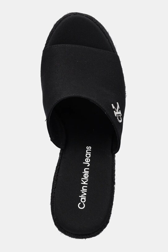 Παντόφλες Calvin Klein Jeans WEDGE ROPE SLIDE MG μαύρο YW0YW01699