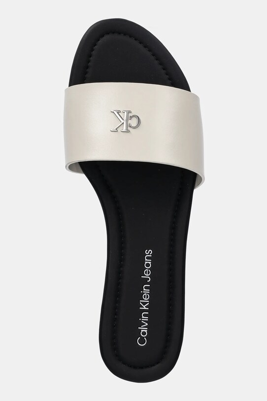 Чехли Calvin Klein Jeans FLAT SANDAL SLIDE MG сив YW0YW01697