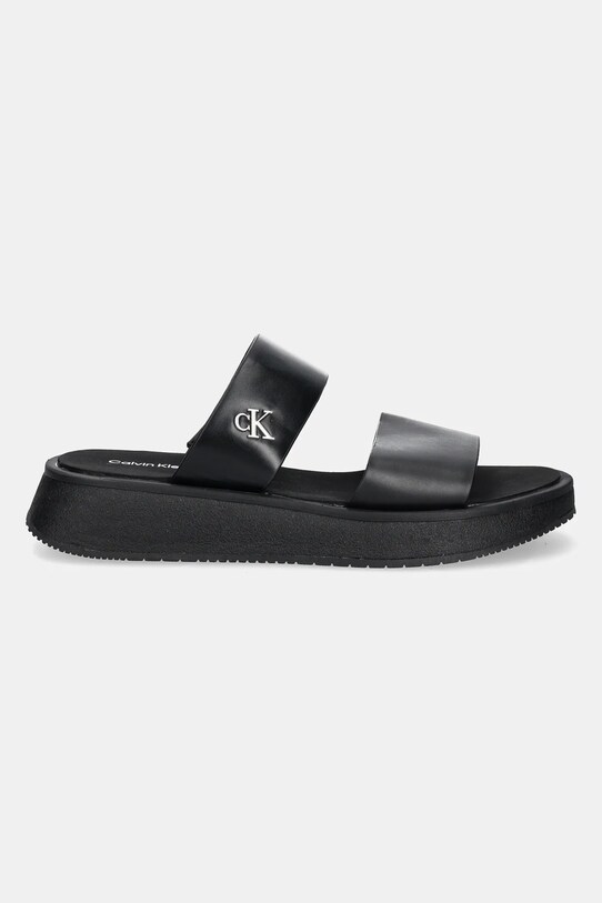 Calvin Klein Jeans klapki SANDAL SLIDE DOUBLE STRAP YW0YW01694 czarny SS25