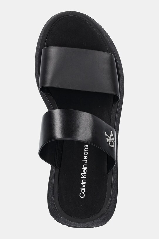 Calvin Klein Jeans klapki SANDAL SLIDE DOUBLE STRAP czarny YW0YW01694