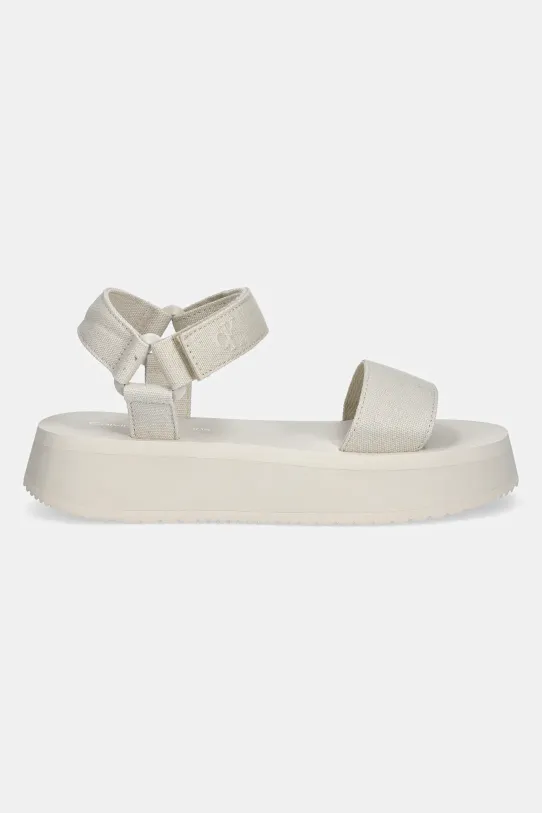 Calvin Klein Jeans sandały SANDAL VELCRO WEBBING MG YW0YW01693 beżowy SS25