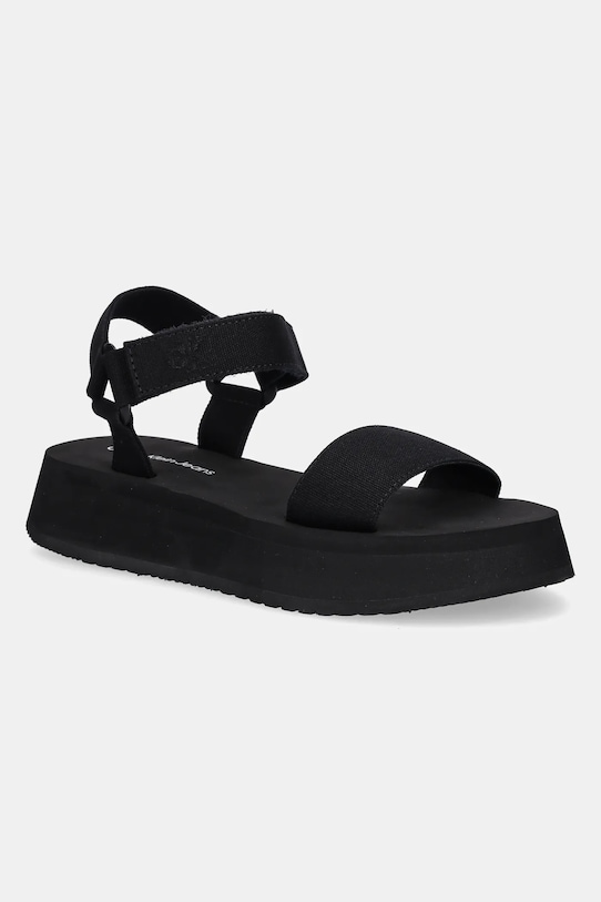 Sandali Calvin Klein Jeans SANDAL VELCRO WEBBING MG Tekstil črna YW0YW01693
