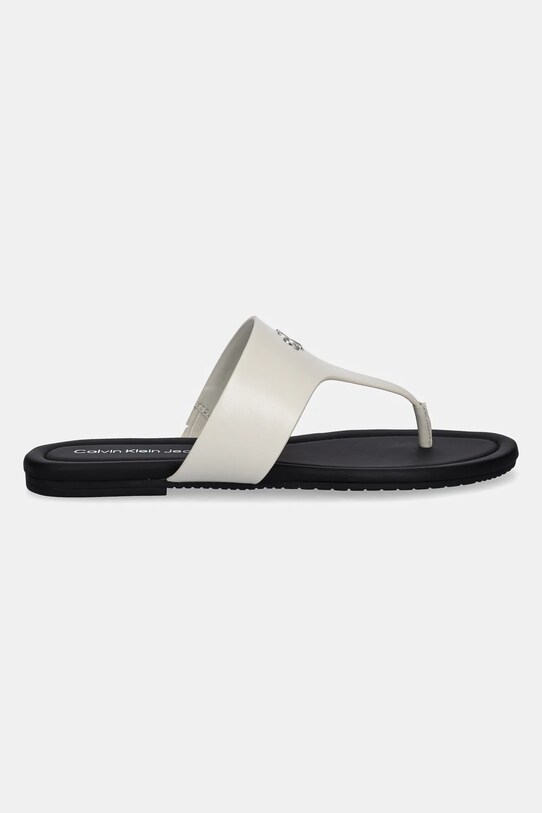 Šľapky Calvin Klein Jeans FLAT SANDAL TOEPOST MG YW0YW01691 béžová SS25