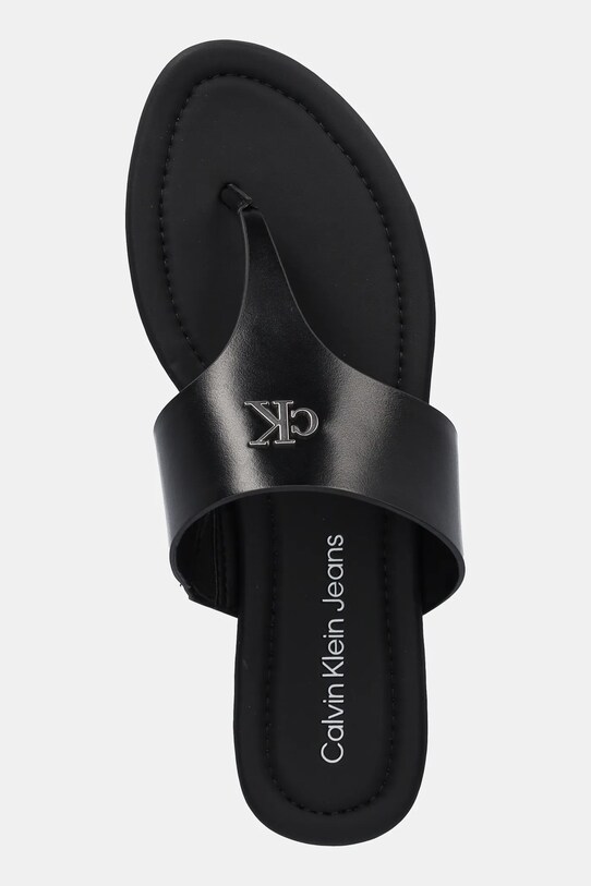 Šľapky Calvin Klein Jeans FLAT SANDAL TOEPOST MG čierna YW0YW01691