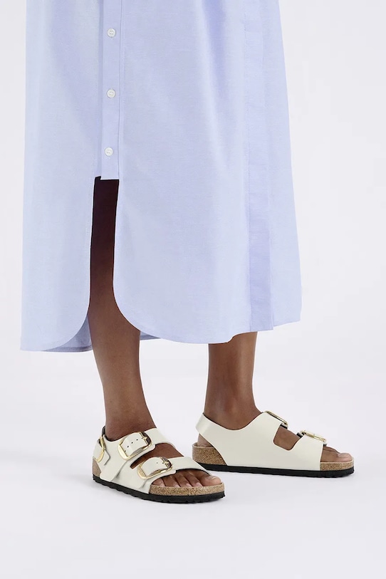 Birkenstock bőr szandál Milano Big Buckle 1025395