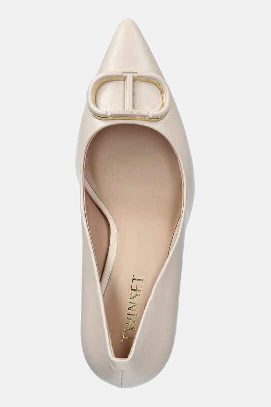 Twinset stilettos de piele bej 251TCP060.00282