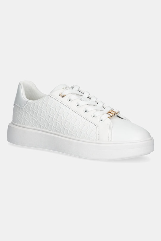 Twinset sneakersy skórzane tekstylny biały 251TCP01C.00001