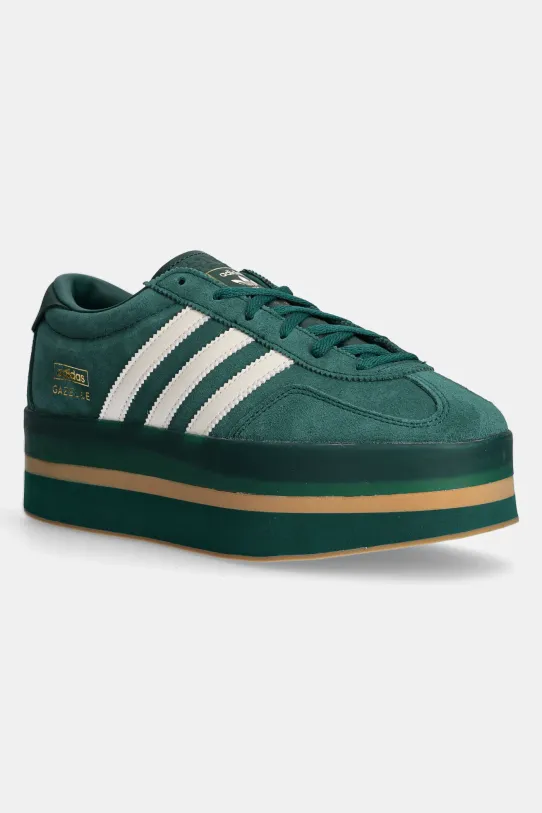 Vlněné tenisky adidas Originals Gazelle Stack imitace kůže zelená JR8179