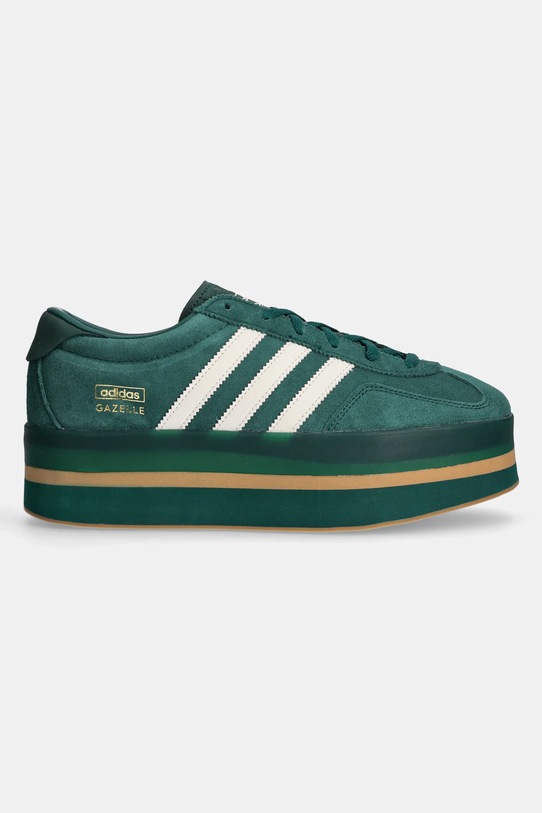 Вовняні кросівки adidas Originals Gazelle Stack JR8179 зелений SS25
