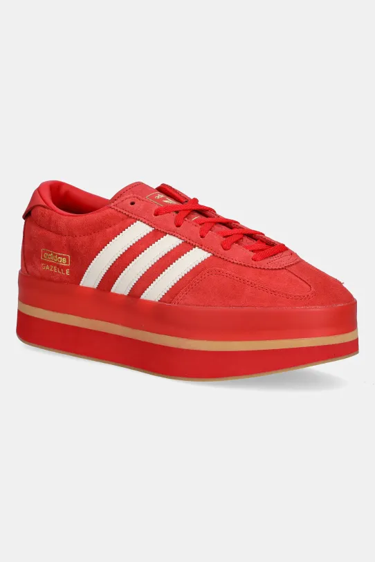 Маратонки adidas Originals Gazelle Stack велур червен JS0238