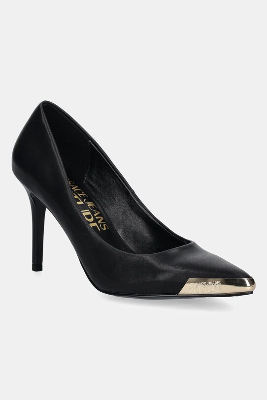 Шкіряні туфлі Versace Jeans Couture шпилька чорний 78VA3S50.ZPS62.899