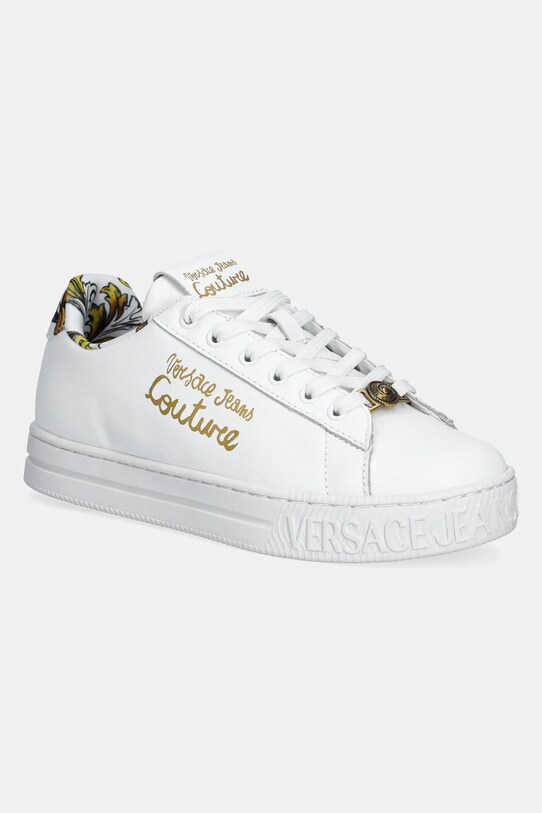 Кросівки Versace Jeans Couture імітація лицьової шкіри білий 78VA3SKL.ZPB09.G03