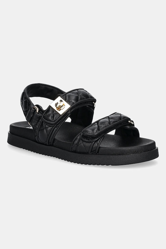 Steve Madden sandały skórzane Mona-Q płaski czarny SM11003792.055