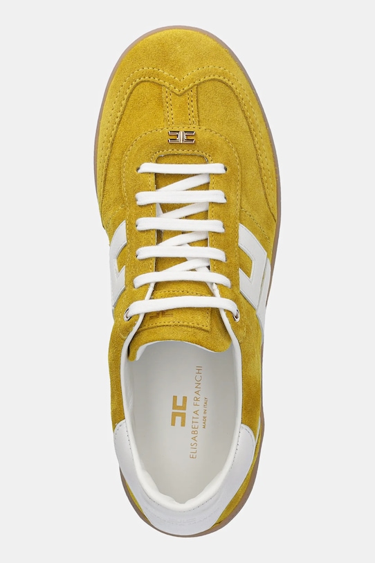 Elisabetta Franchi sneakersy skórzane żółty SA51G51E2.DK7