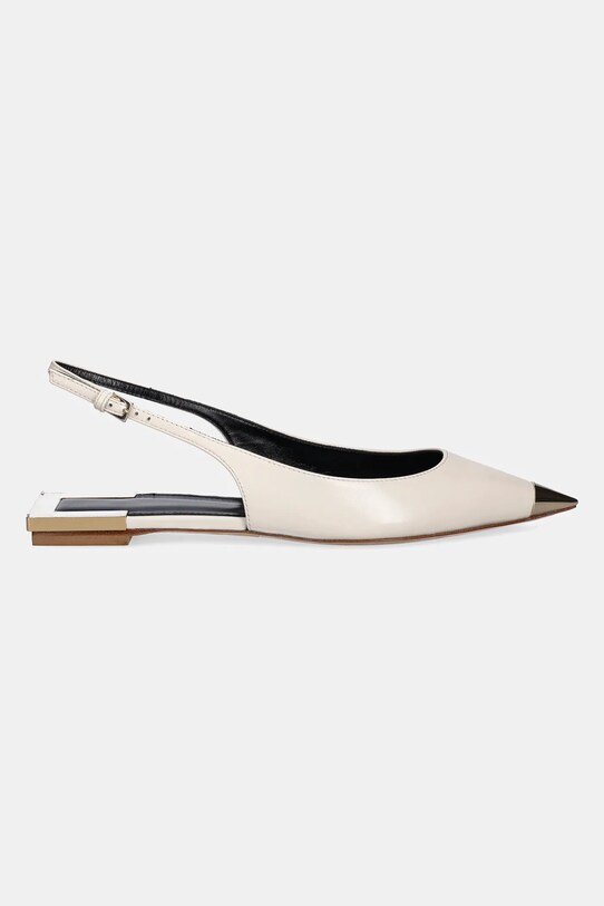 Elisabetta Franchi balerini de piele SA07L51E2.193 bej SS25