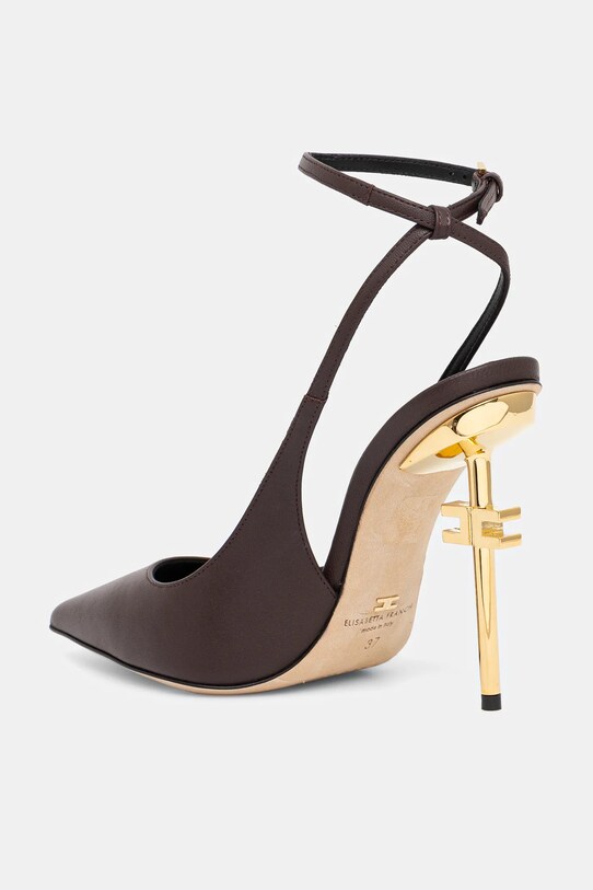 Obutev Usnjene visoke pete Elisabetta Franchi SA26B51E2.644 rjava