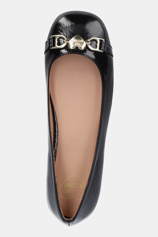 Love Moschino balerini de piele negru JA11011G1MII0000