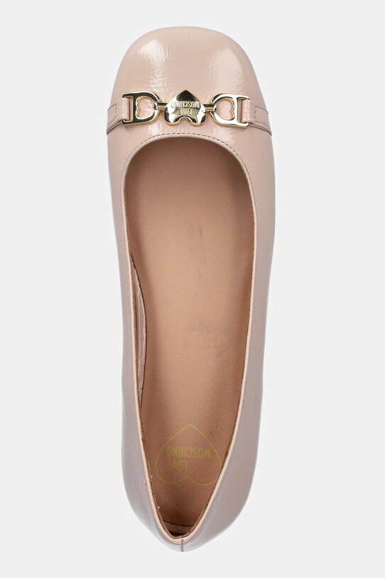 Кожени балеринки Love Moschino бежов JA11011G1MII0601