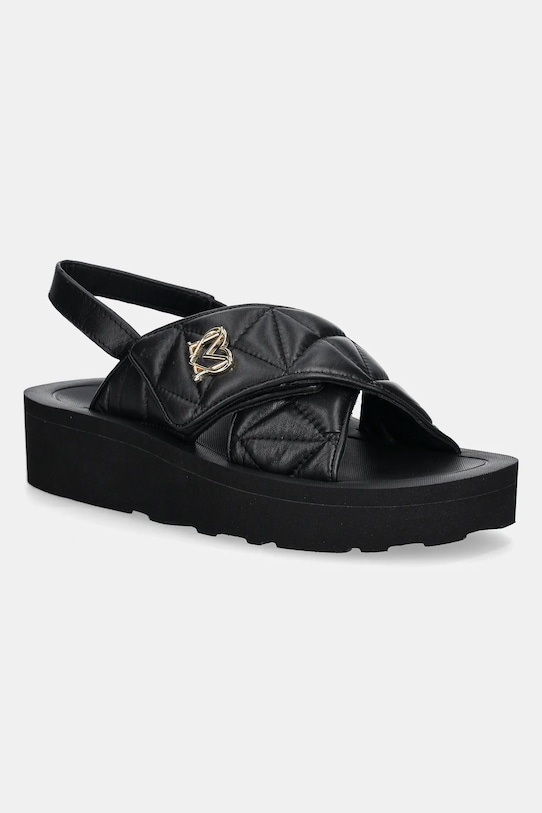 Love Moschino sandale de piele platformă negru JA16044I1MIE0000