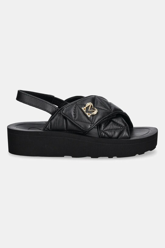 Love Moschino sandale de piele JA16044I1MIE0000 negru SS25