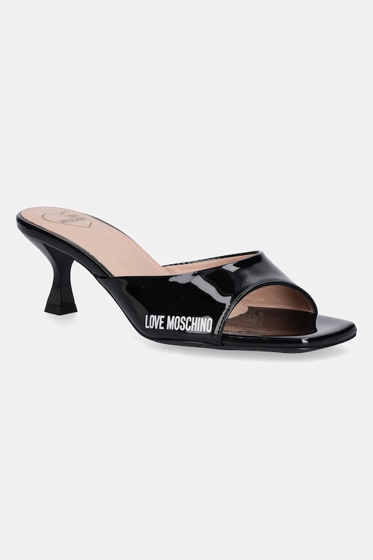 Love Moschino szpilki skórzane syntetyczny czarny JA28045G1MIH0000