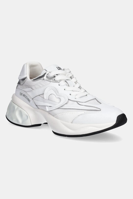 Love Moschino sneakersy tekstylny biały JA15326G1MIQE10A