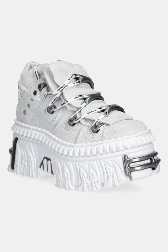 VETEMENTS sneakers in camoscio Fire Platform platform bianco UA66SN100W
