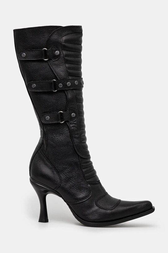 Кожени ботуши VETEMENTS Biker Boots WA66BO110B черен SS25
