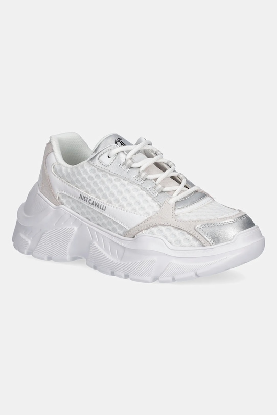 Just Cavalli sneakers piele întoarsă alb 78RA3SL3ZSC38003